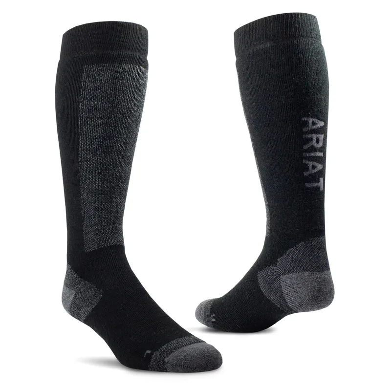 AriatTEK Merino Socks Unisex in Black and Grey